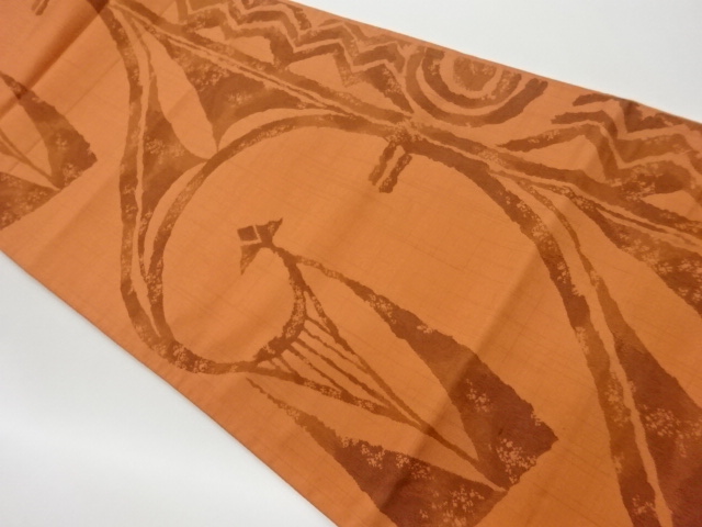 JAPANESE KIMONO / VINTAGE FUKURO OBI / WOVEN ABSTRACT PATTERN